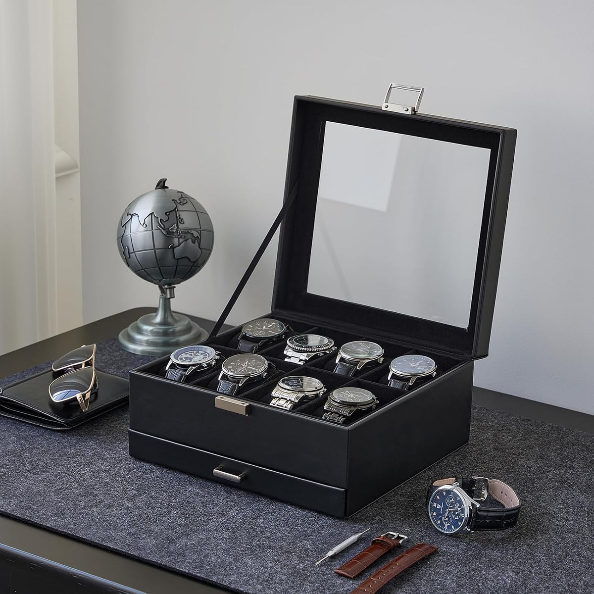 ProCase Estuche para Reloj, Caja Organizadora de Relojes para Hombr...
