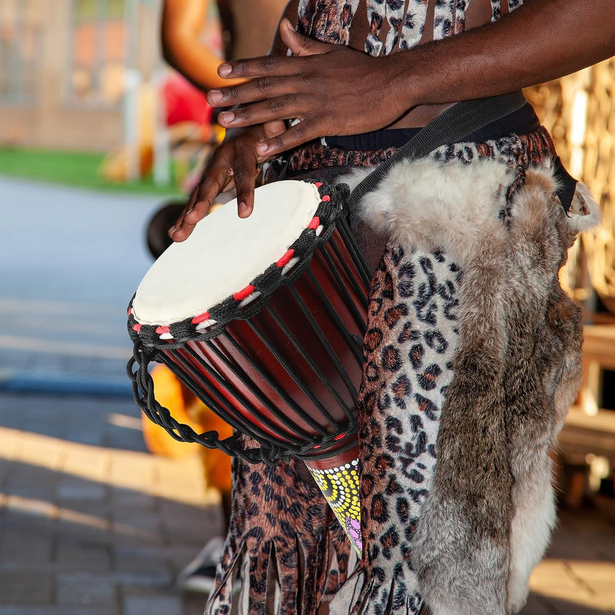 Tambor Djembe de madera, 6.5 x 12 pulgadas, tambores africanos de c...