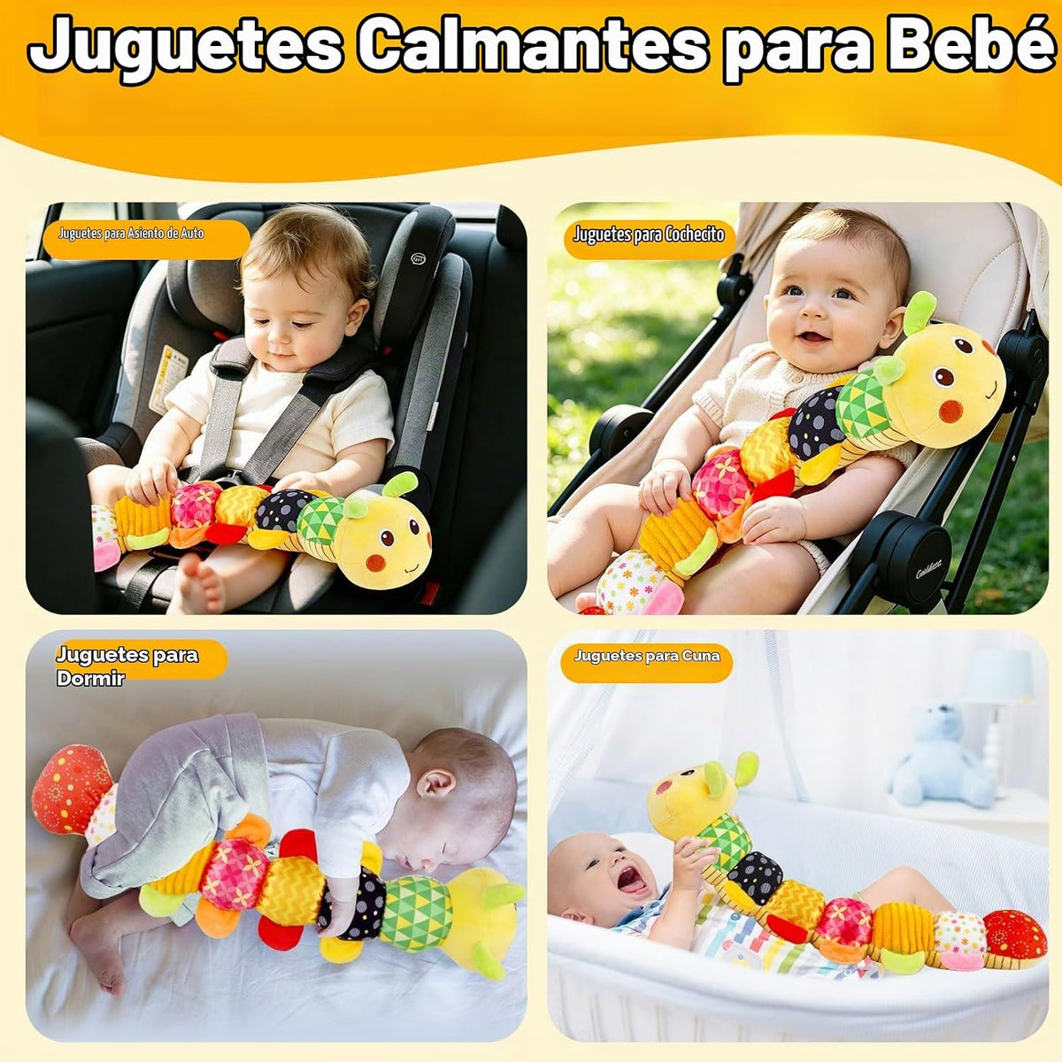 Topsochir Juguetes de oruga para bebés de 0 a 3 a 6 meses, animal d...