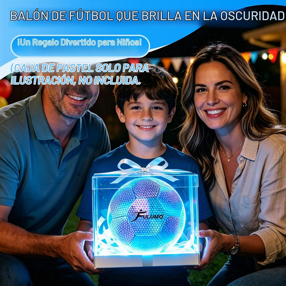 FULUMO Balón de fútbol que brilla en la oscuridad Tamaño 5\/Tamaño...