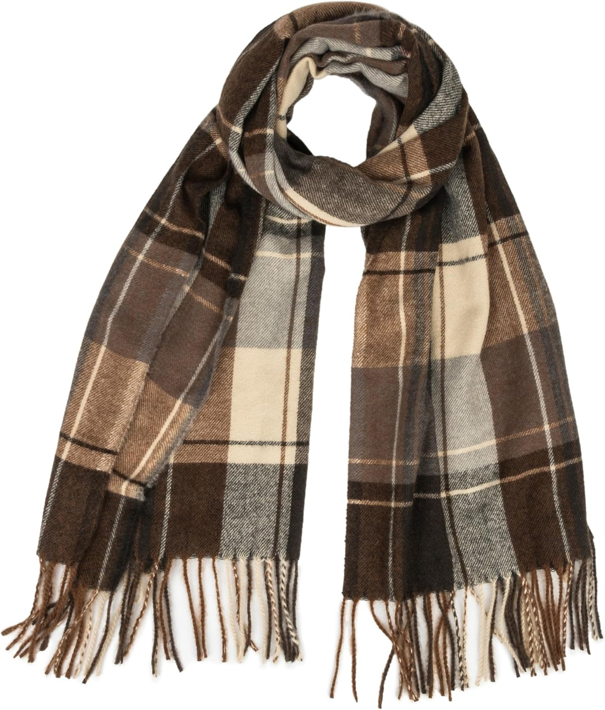 KorhLeoh Bufanda de invierno a cuadros para mujer, vintage, de gran...