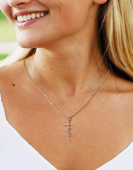 Lcherry - Collar de cruz de fe para regalo religioso cristiano para...