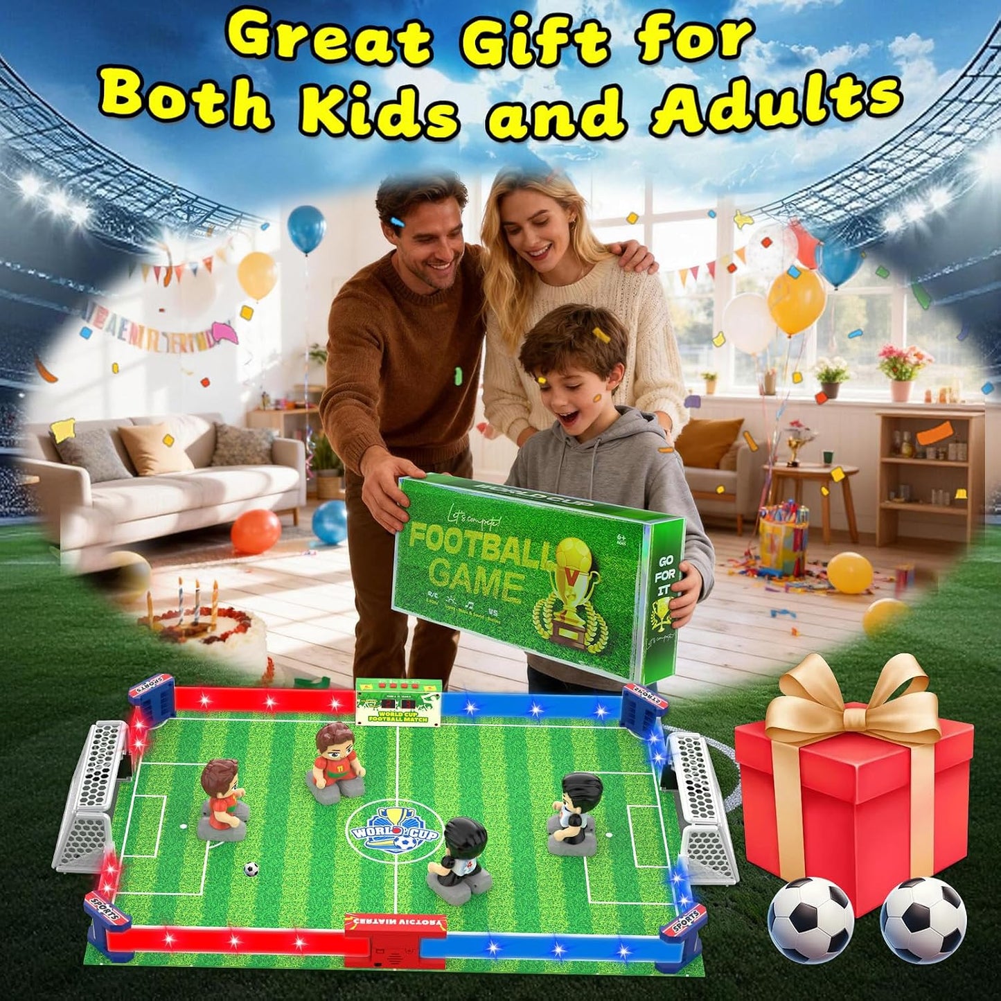 Cokzer Juegos de fútbol con control remoto, juego de mesa de futbol...