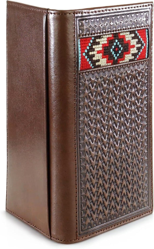 ARIAT Billetera Rodeo Western Inlay para hombre, color bronceado, t...