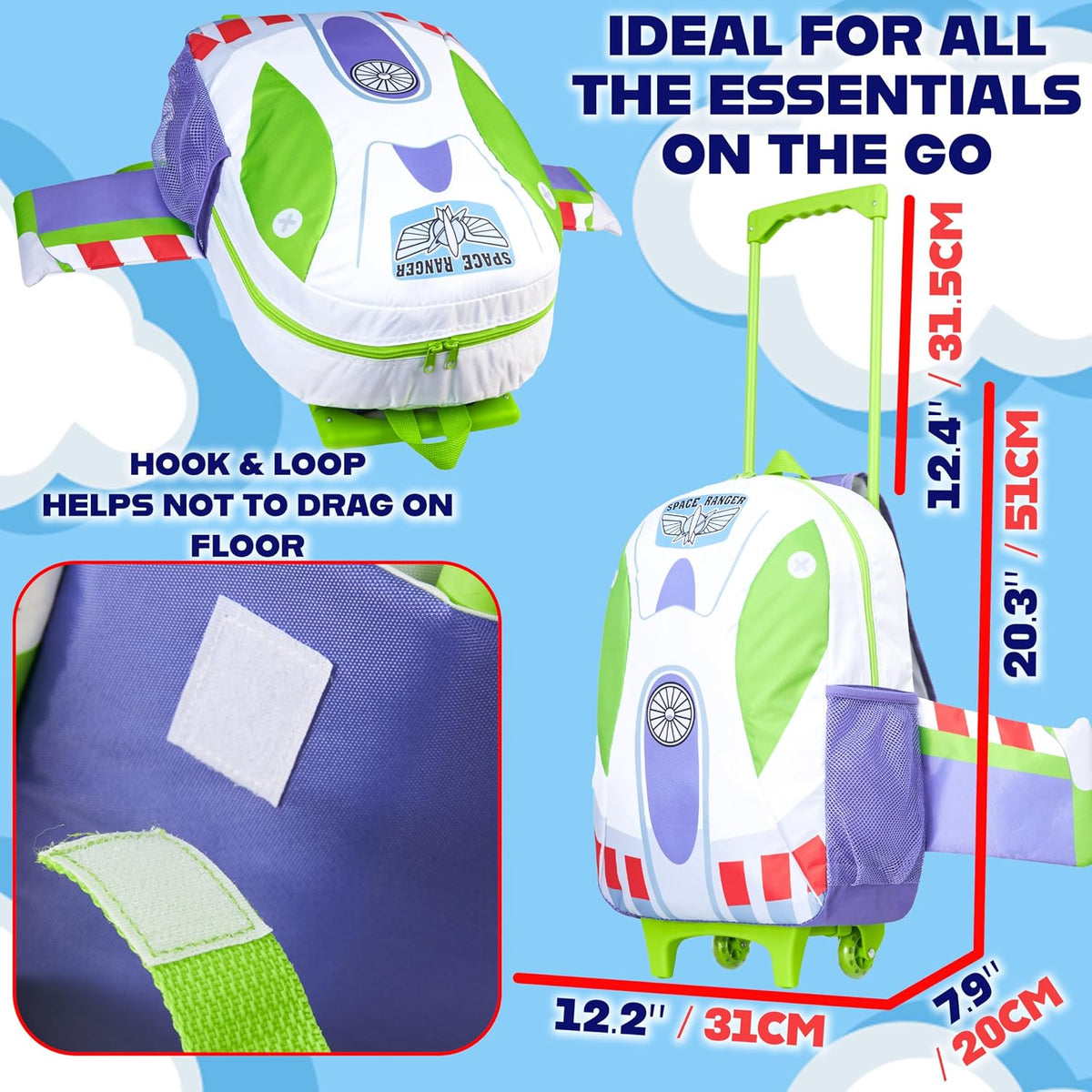 Disney Toy Story Buzz Lightyear - Maleta de mano 2 en 1 para niños...