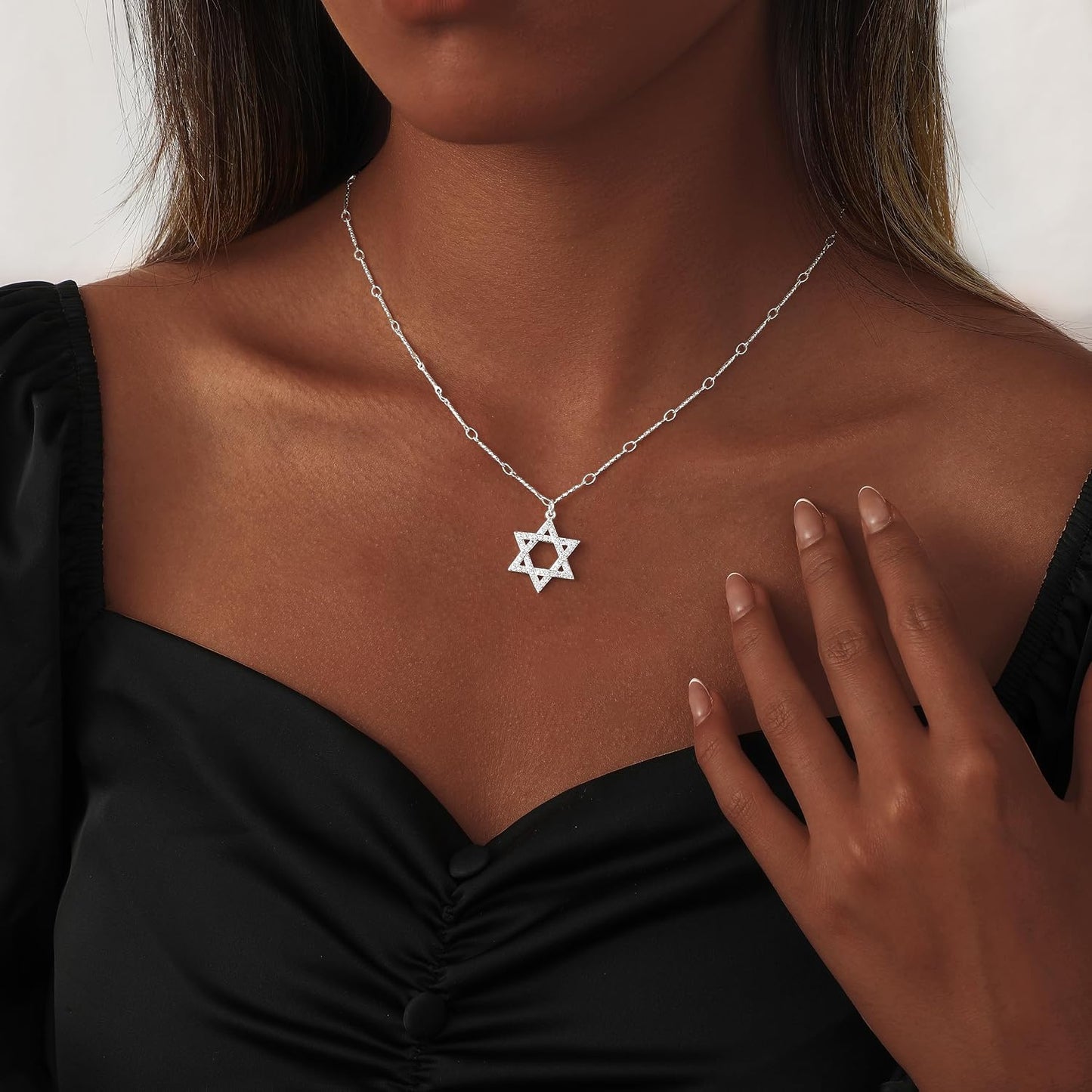 Coshilta Collares de oro en capas para mujer, chapado en plata de l...