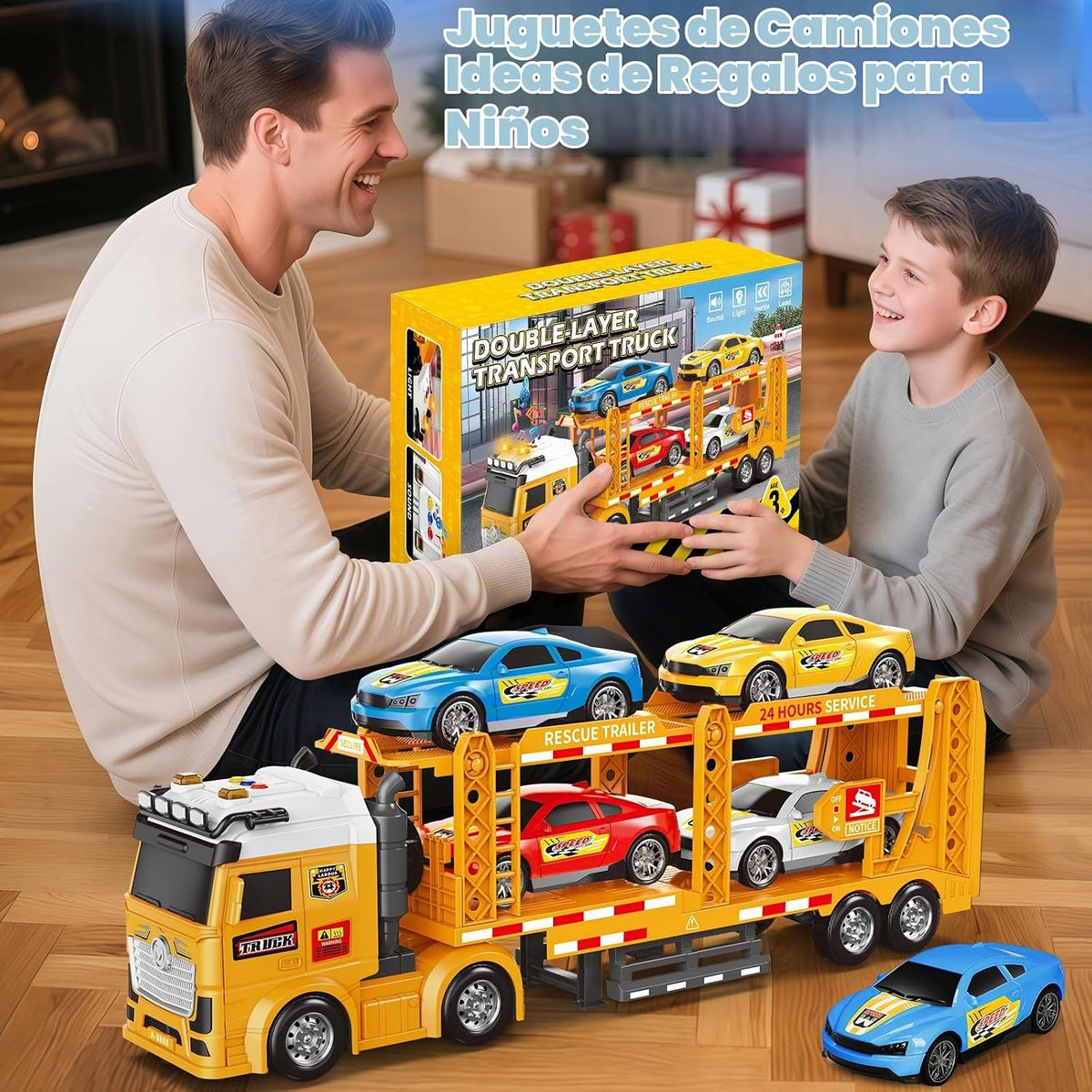 Juguetes para niños pequeños de 3, 4, 5, 6, 7 años, camión de carre...