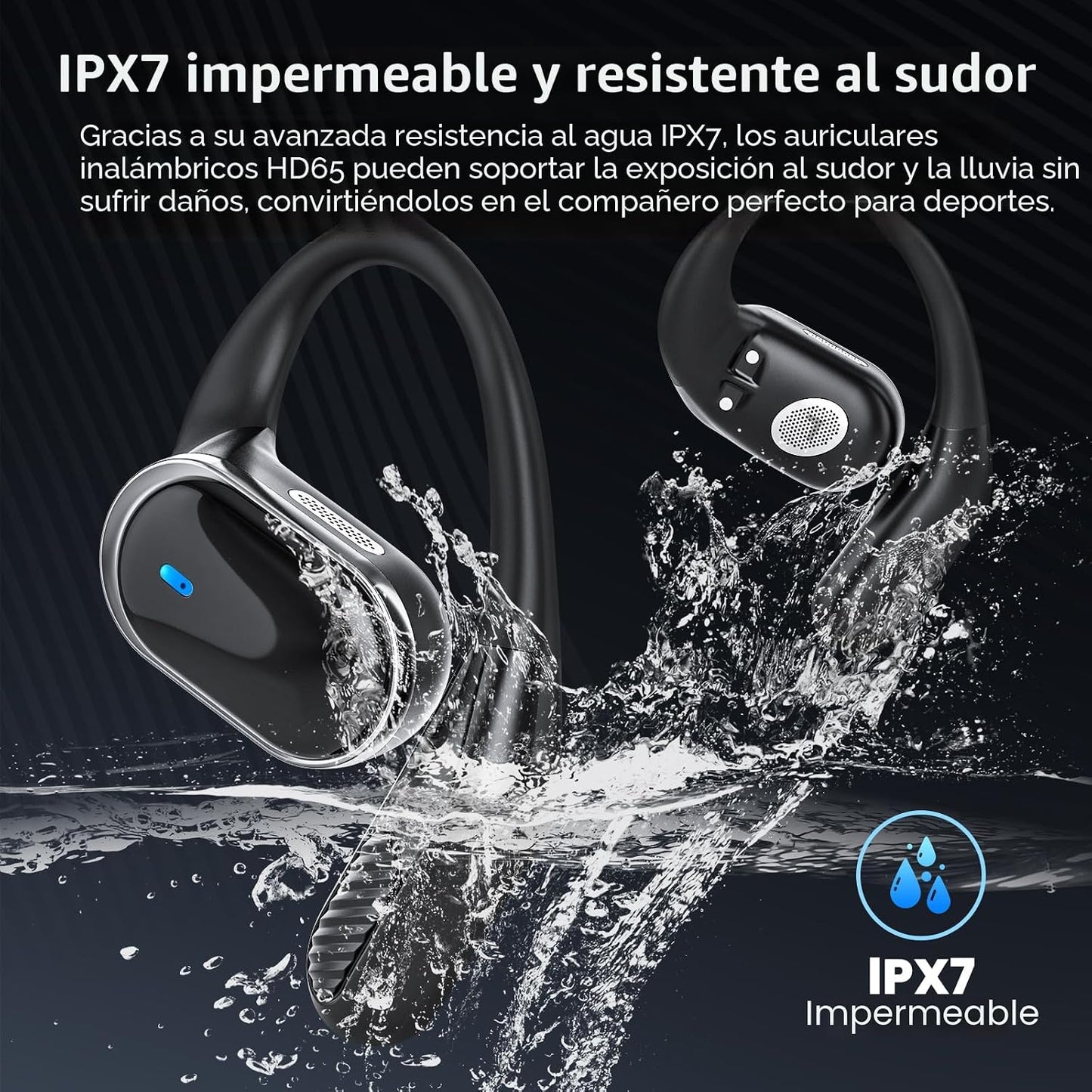TRAUSI Auriculares inalámbricos con Bluetooth, auriculares estéreo...