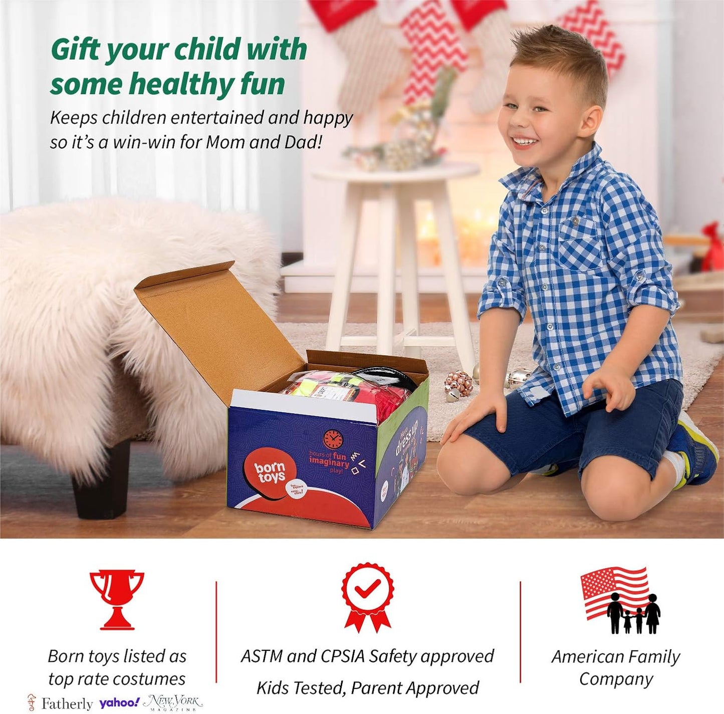 Born Toys Ropa de vestir 3 en 1 para niños Científico Jardinero Saf...