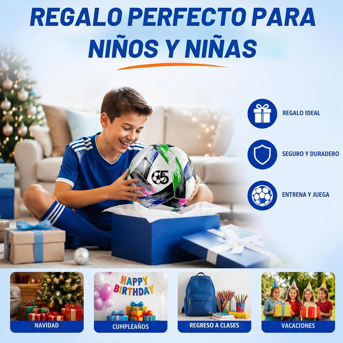 Innotoys Balón de fútbol tamaño 5, tamaño 4, tamaño 3, desinflado,...