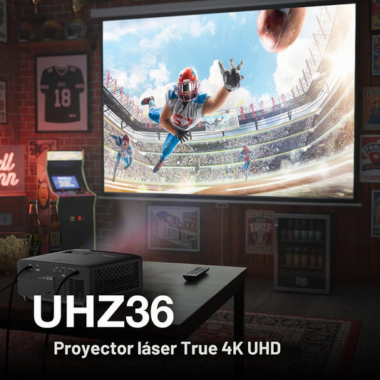 Optoma UHZ36 4K UHD Láser HDR Proyector de Cine en Casa - Negro