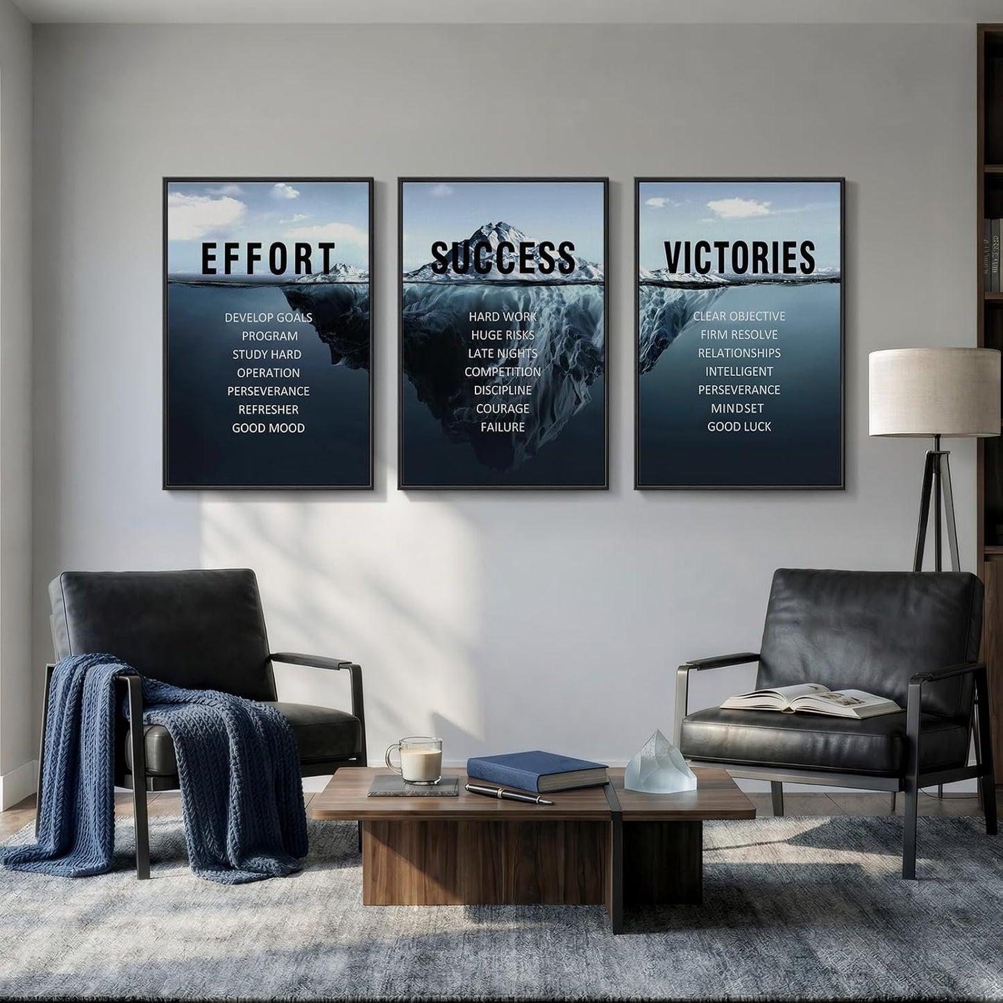 Arte de pared inspirador enmarcado grande para decoración de oficin...
