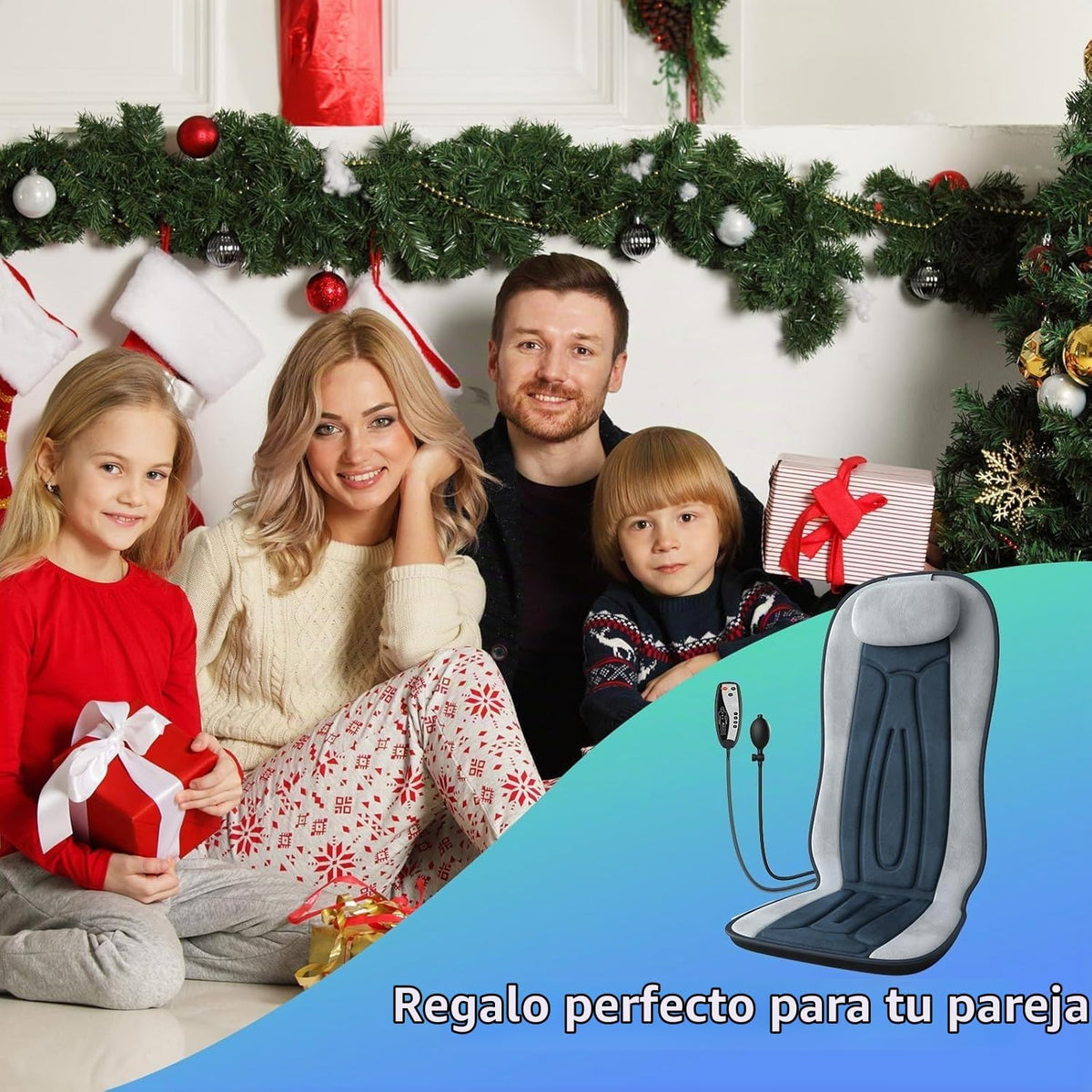 comrelax Masajeador de espalda de vibración para silla con calor, c...