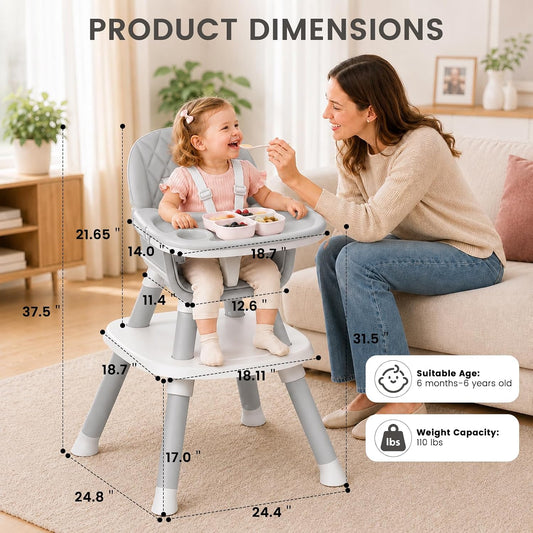 Sillas altas para bebés y niños pequeños, silla alta convertible 8...
