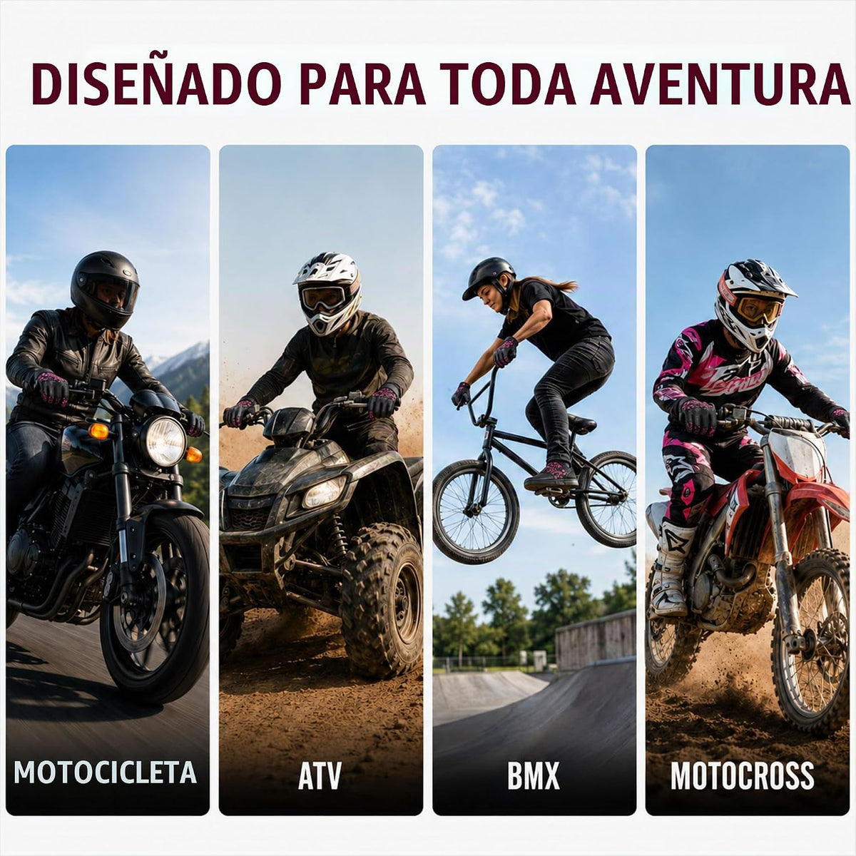 JAUNTY - Guantes de motocicleta para mujer, de cuero, con pantalla...