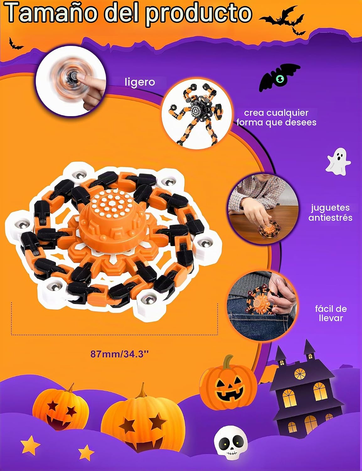 Juguetes de Halloween para niños, juguetes transformables para adul...