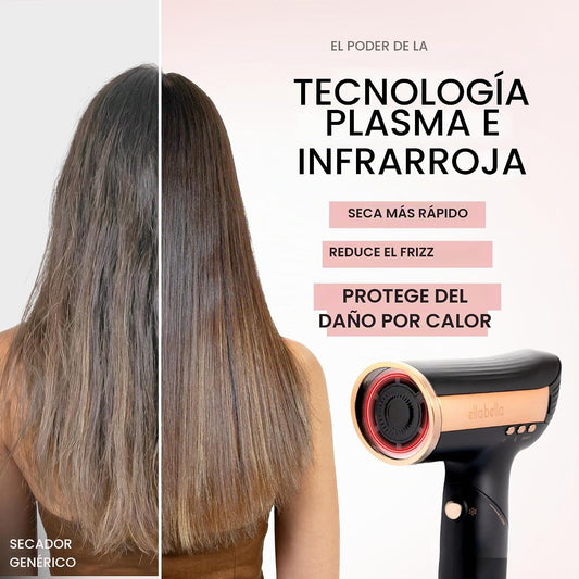 ELLA BELLA® Secador de pelo plegable por infrarrojos: motor profesi...