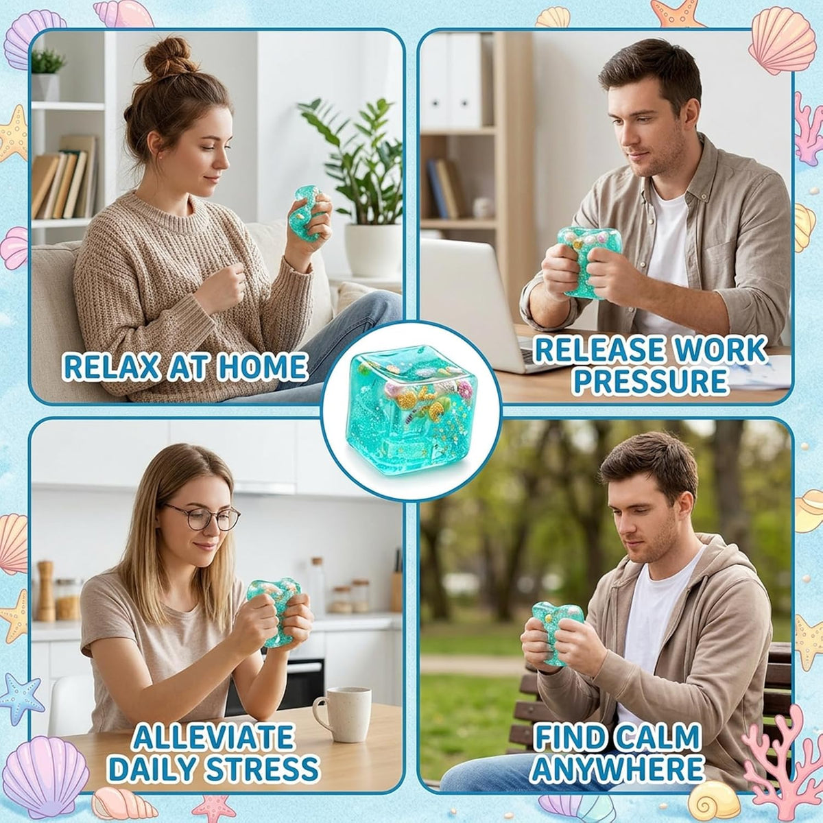 Cubo de hielo de gelatina suave, alivio sensorial del estrés para l...