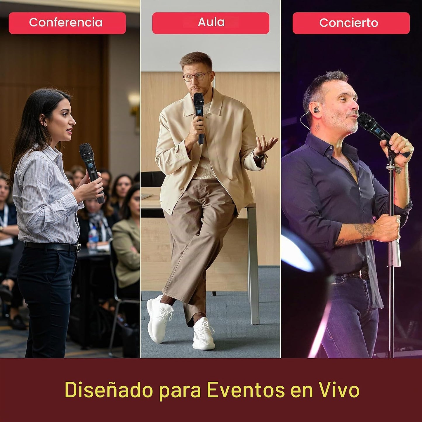 Pyle Sistema de micrófono inalámbrico de 4 canales con 4 micrófonos...