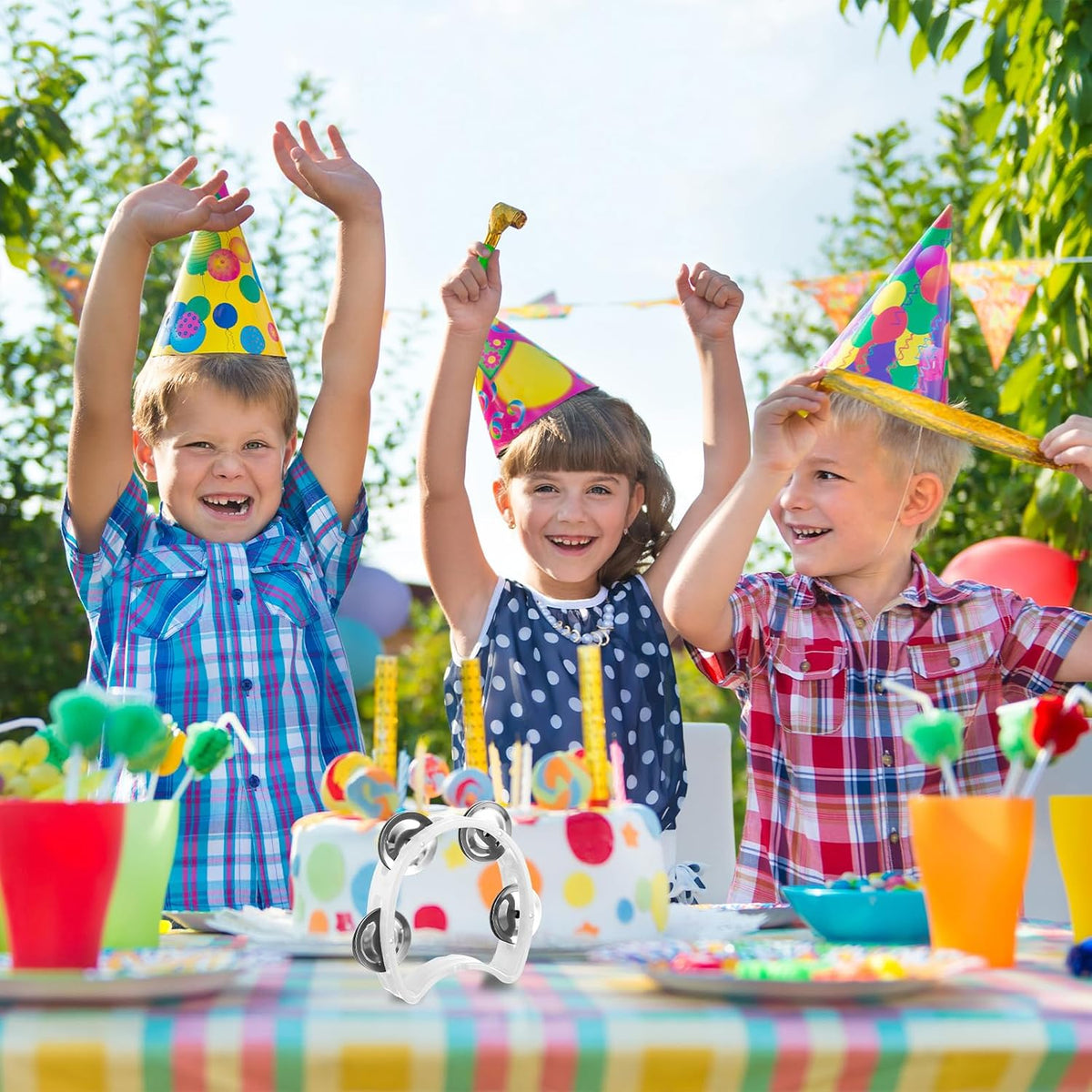 Yeshone Paquete de 30 Panderetas para Niños Adultos Tamborines Inst...