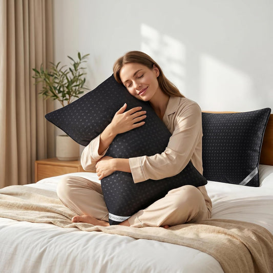 Melising Juego de 4 almohadas de cama para dormir, tamaño estándar,...