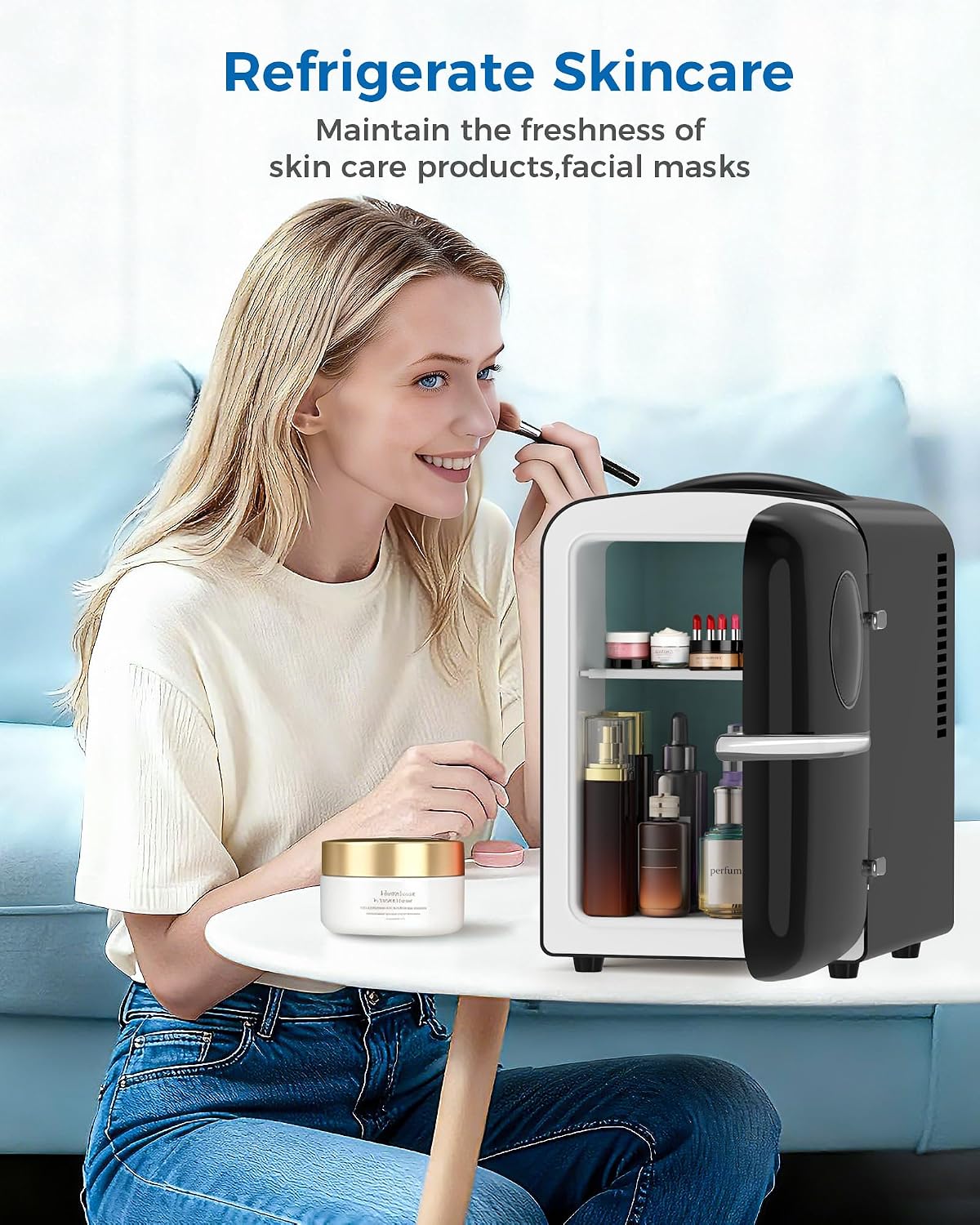 Electactic Mini refrigerador de 4L\/6 latas para encimera de dormit...