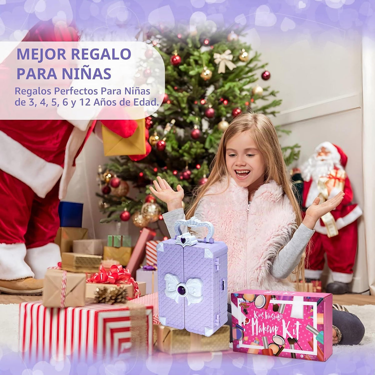 Kit de maquillaje para niñas \u2013 Maquillaje lavable con espejo,...
