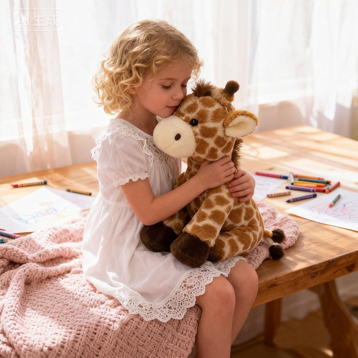 YUKOUQIAN Muñeca de peluche de jirafa de 8 pulgadas para niñas y ni...
