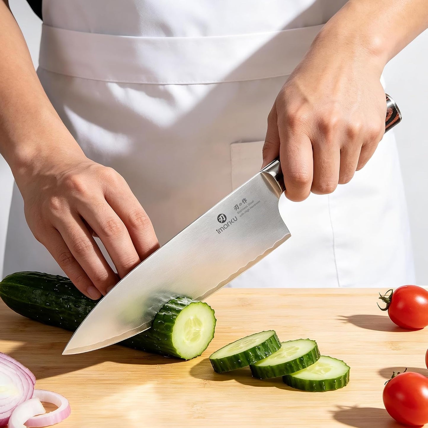 imarku Cuchillo de chef japonés profesional de 8.5 pulgadas, cuchil...