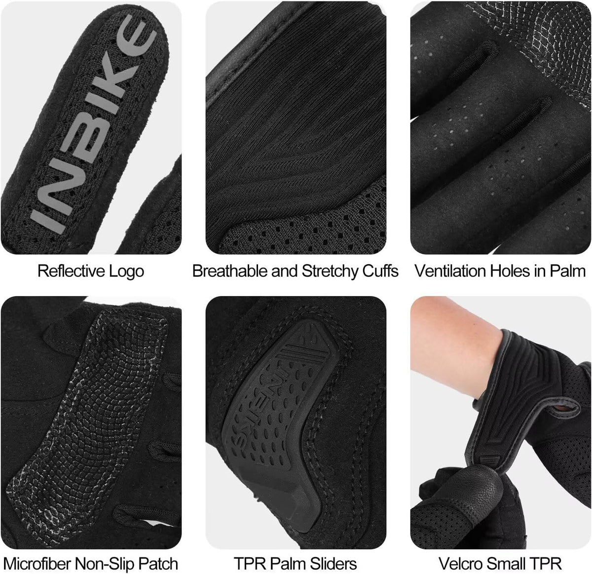 INBIKE Guantes de motocicleta para hombres y mujeres, costuras de c...