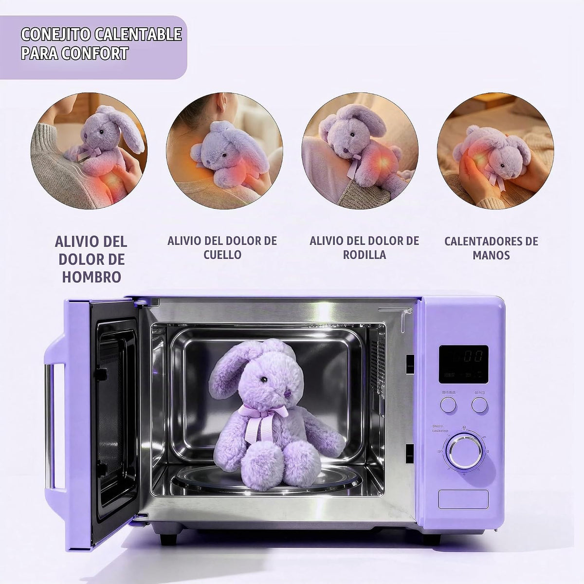 Peluche de conejo de lavanda para microondas, juguete de peluche co...