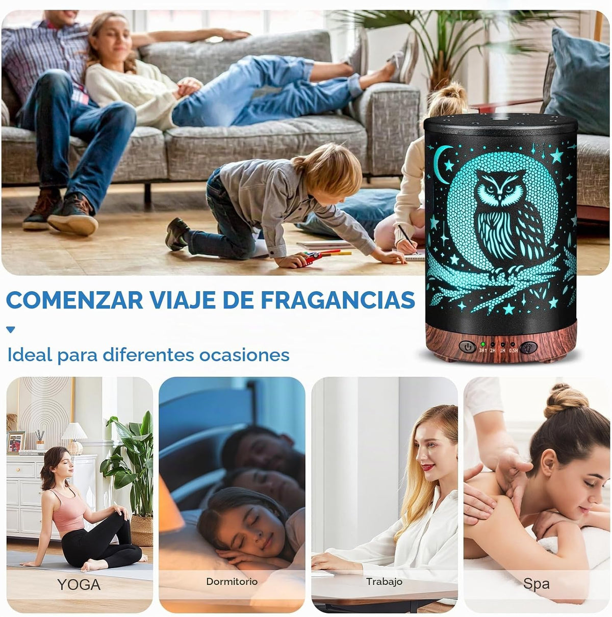 JOYOLO Difusor de aceite esencial de metal para aromaterapia, difus...