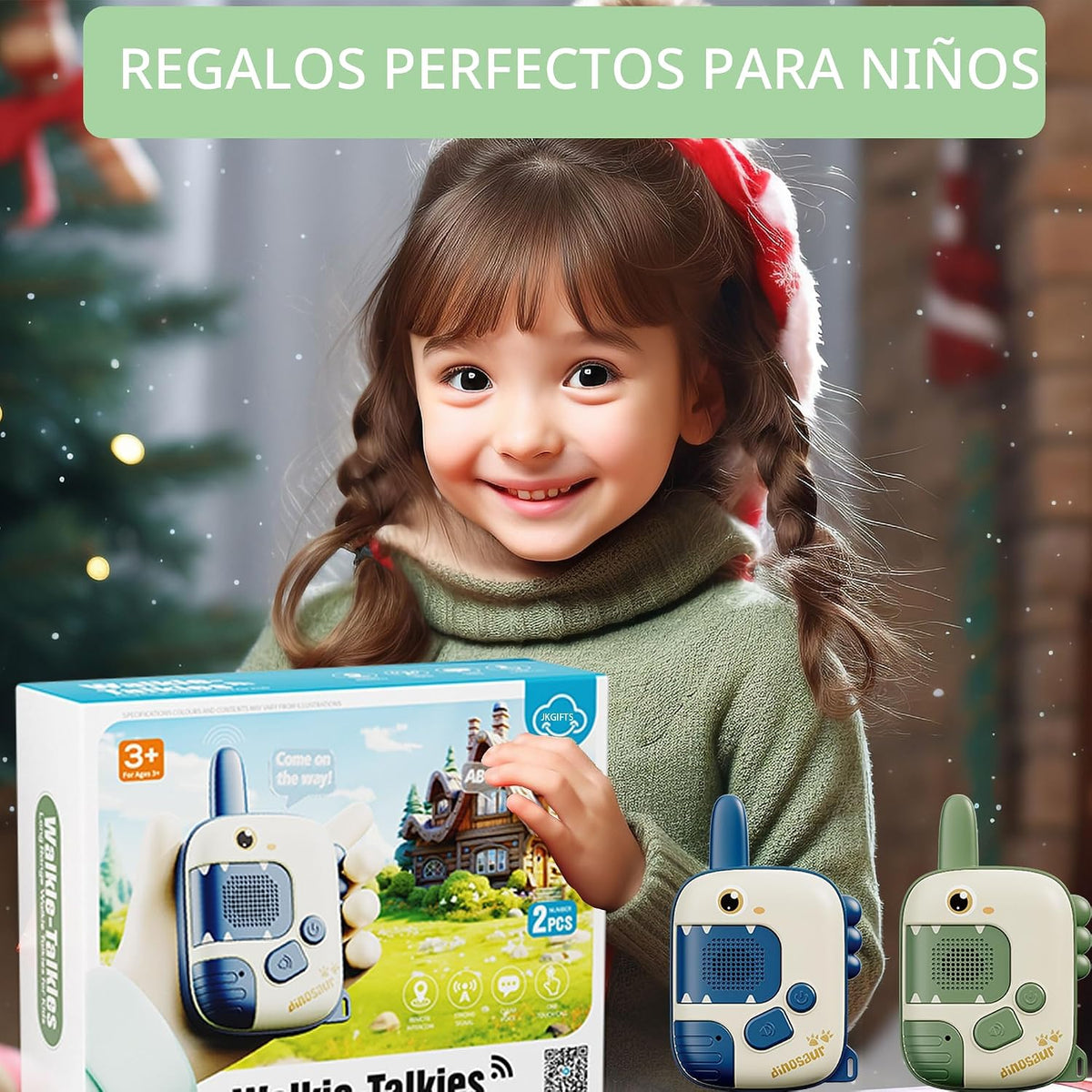 Dino Walkie Talkies para niños, juguetes de dinosaurio para niños d...