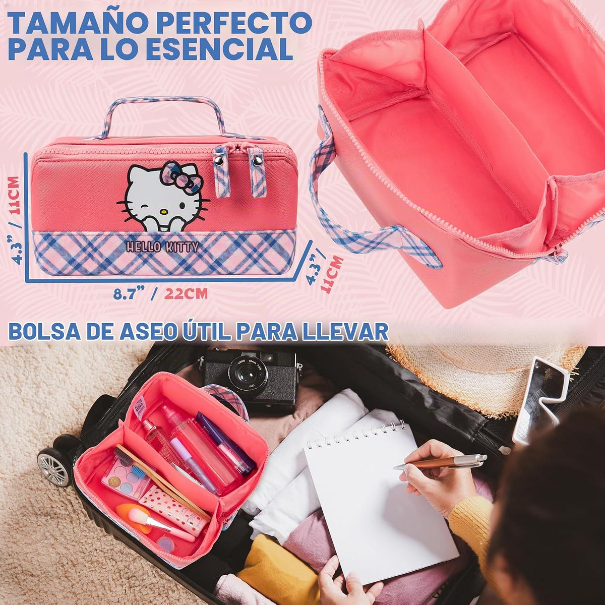Get Trend Hello Kitty - Neceser kawaii para mujeres y adolescentes,...
