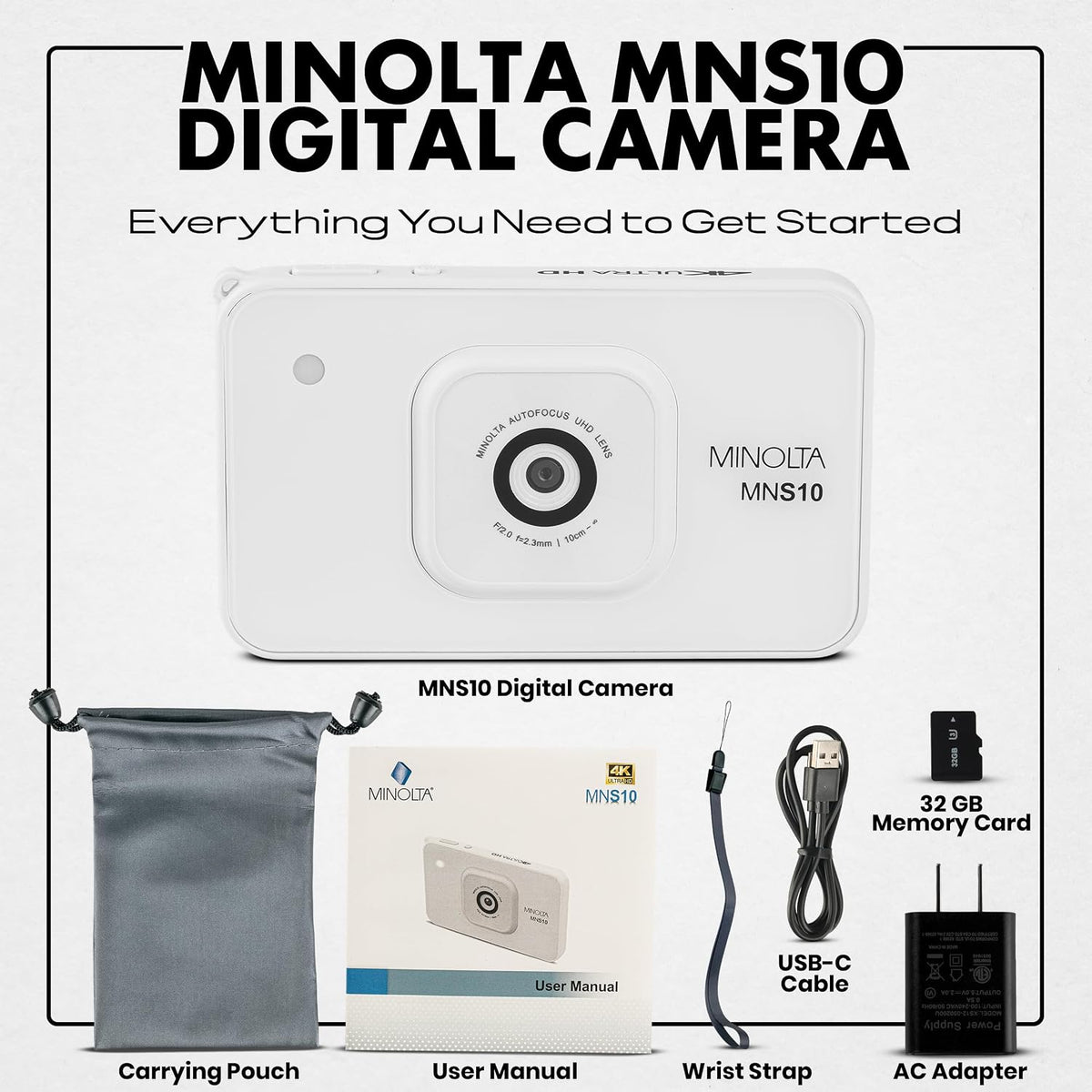 Minolta MNS10 48MP 4K Ultra HD Cámara digital - Blanco | Cuenta con...