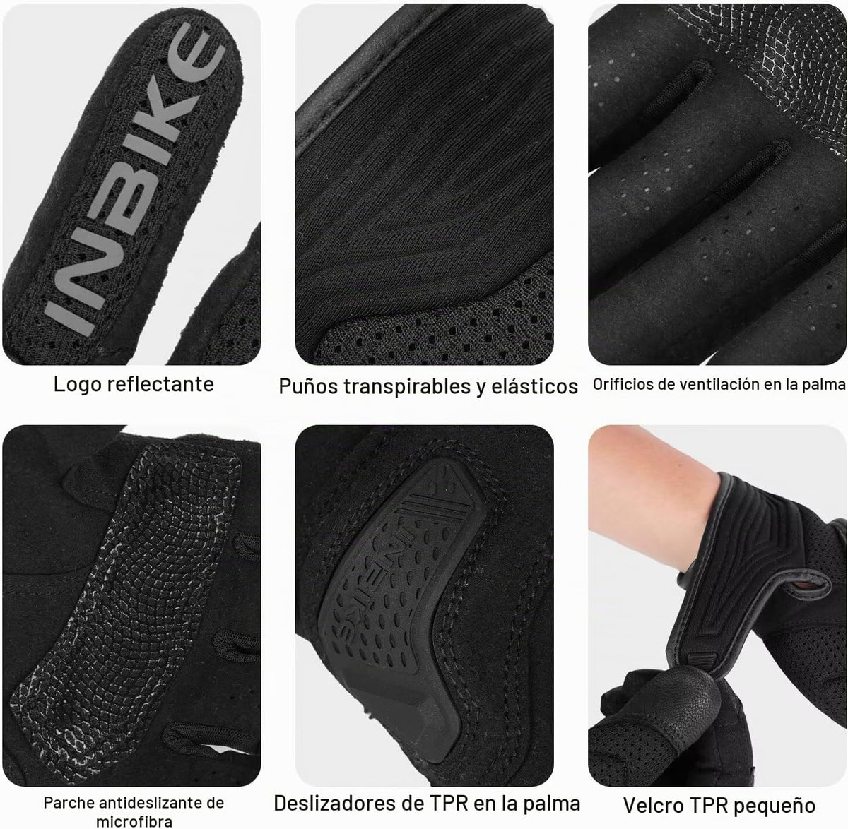 INBIKE Guantes de motocicleta para hombres y mujeres, costuras de c...