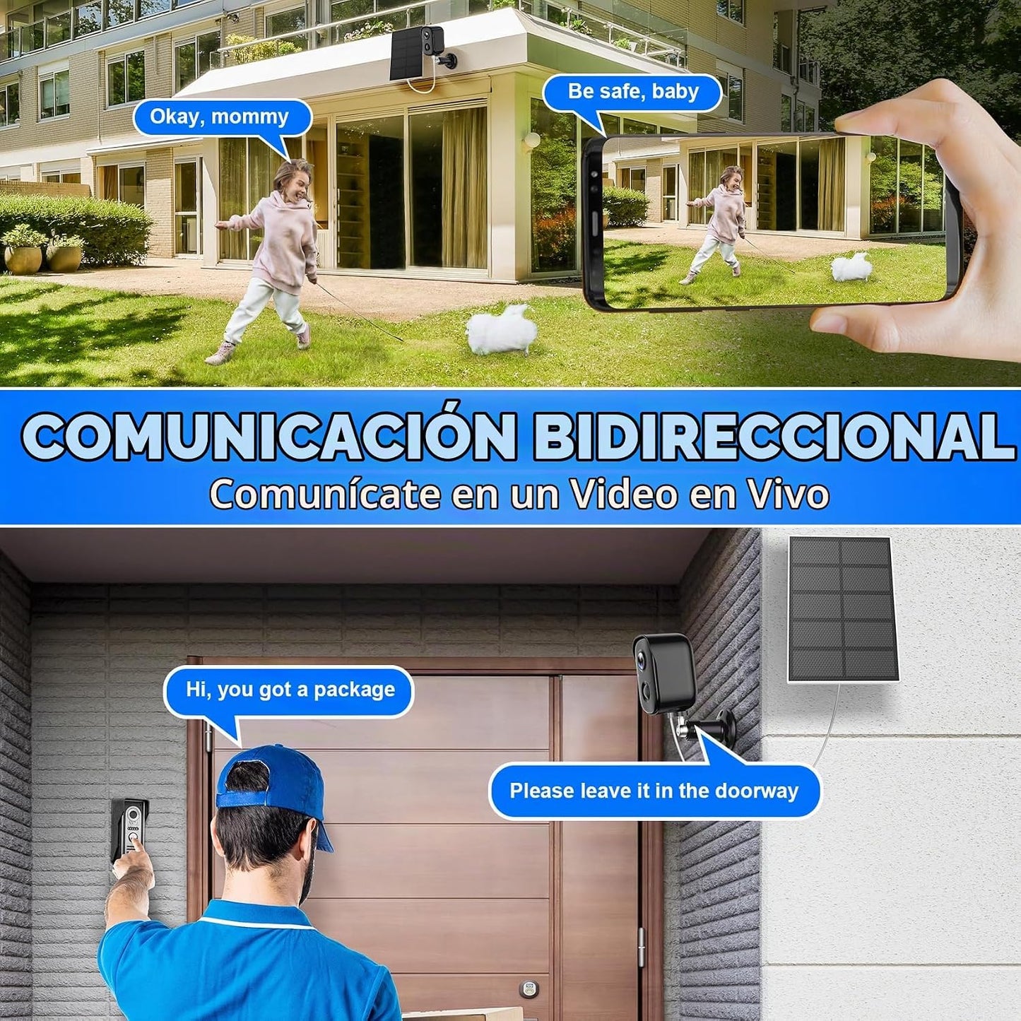 Cámaras de seguridad inalámbricas para exteriores, cámaras solares...