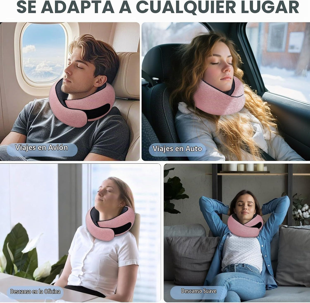 Dujuanus Almohada Cervical para Viajes en Avión de Espuma Viscoelás...