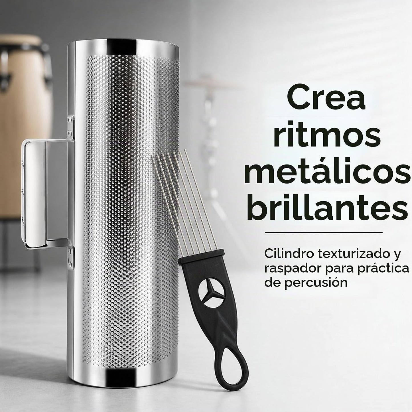 Instrumento profesional de metal Guiro, percusión latina de acero i...