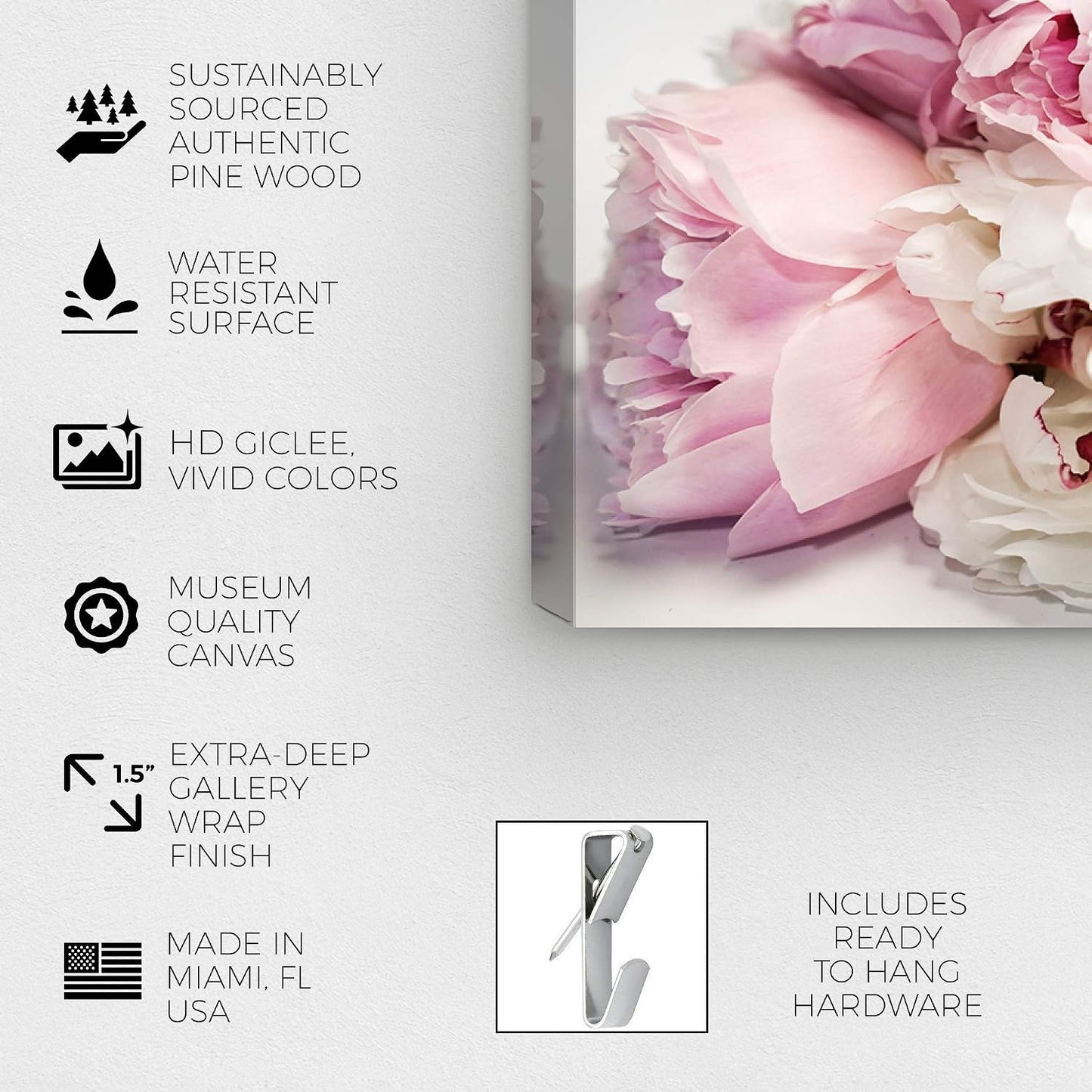Oliver Gal - Lienzo impreso con diseño de peonías y magnolia para s...