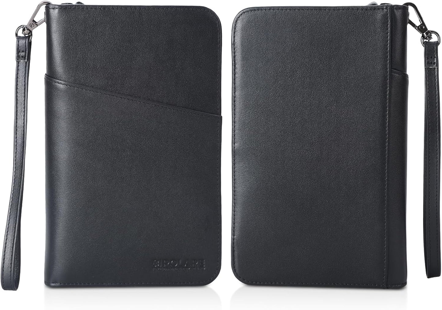 Polare - Funda para pasaporte de piel napa, para hombres y mujeres,...
