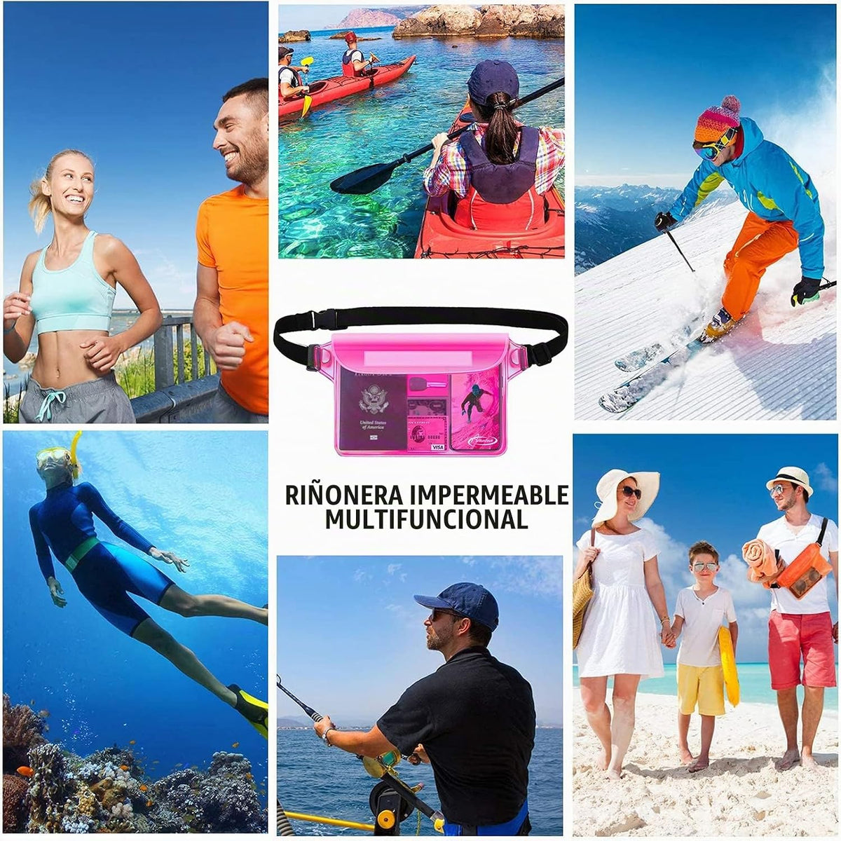 AiRunTech - Bolsa impermeable con correa para cintura (pack de 2),...