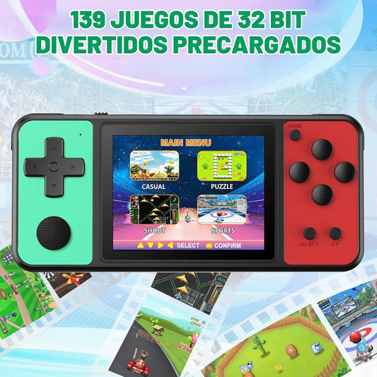KAVOYI Juego de mano de 32 bits para niños 139 juegos 3.0 "IPS...
