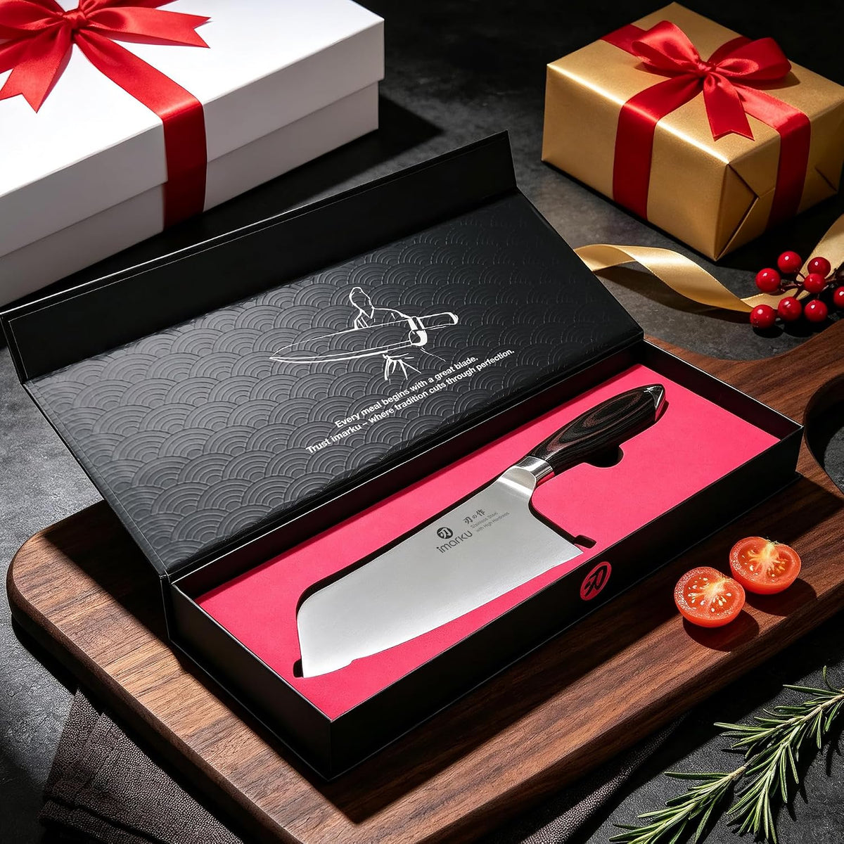imarku Cuchillo de carnicero japonés de acero inoxidable de alto ca...