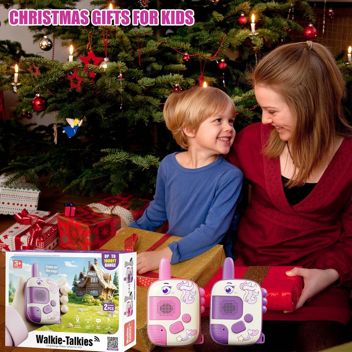 Walkie Talkies Juguetes para niñas: Juguetes de unicornio, paquete...