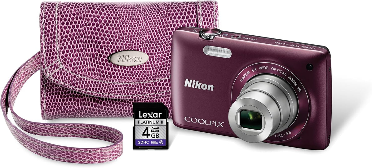 Cámara digital Nikon COOLPIX S4300 con tarjeta de memoria de 4 GB,...
