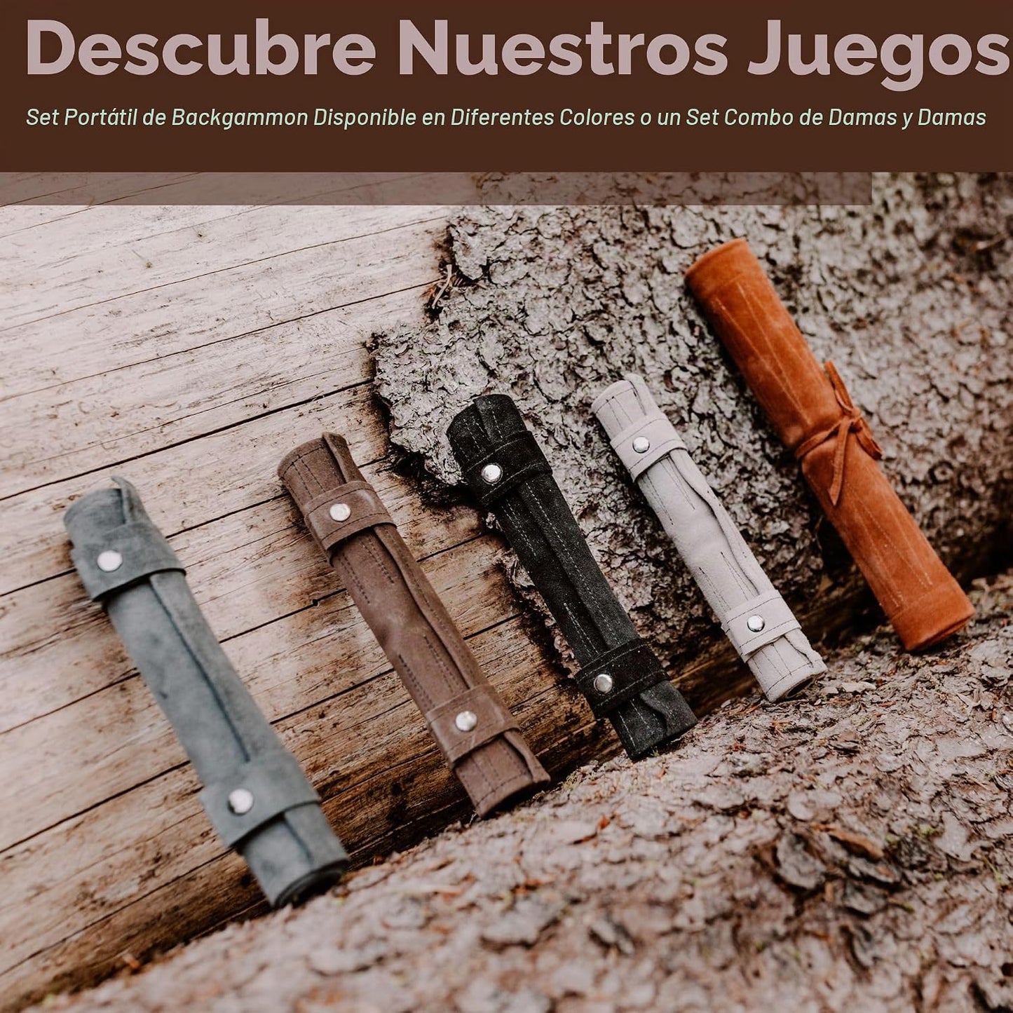 Sondergut - Juego de backgammon portátil enrollable de gamuza de cu...
