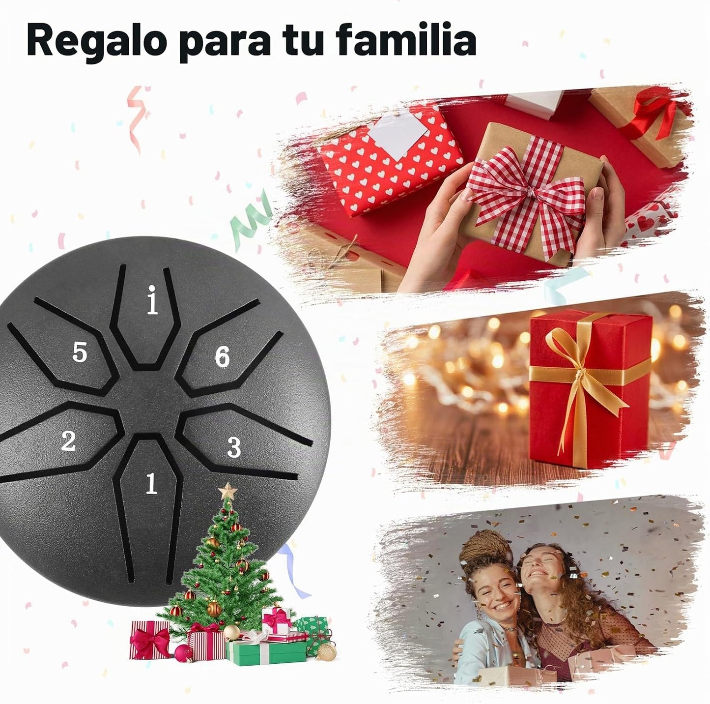 EASTROCK Mini Tambor de Lengua de Acero para Niños de 3 Pulgadas, 6...