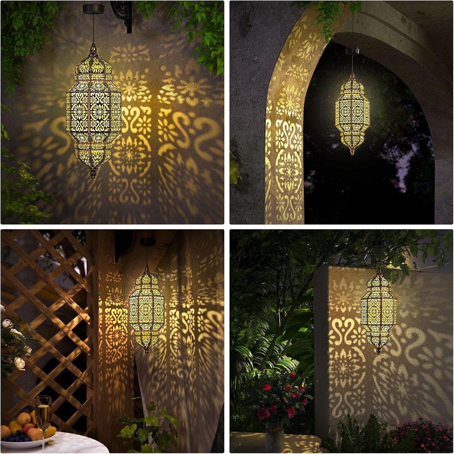 Twinkya Luces solares colgantes grandes de 18 pulgadas de alto para...