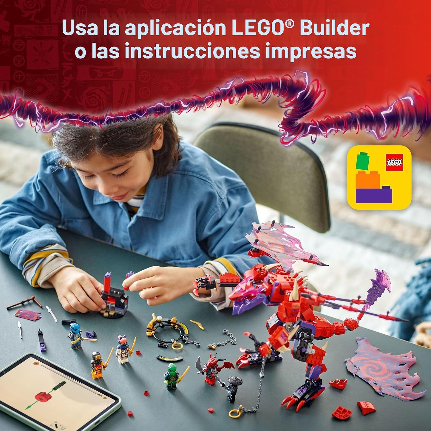 LEGO NINJAGO Thunderfang Dragon of Chaos - Juguete de construcción...